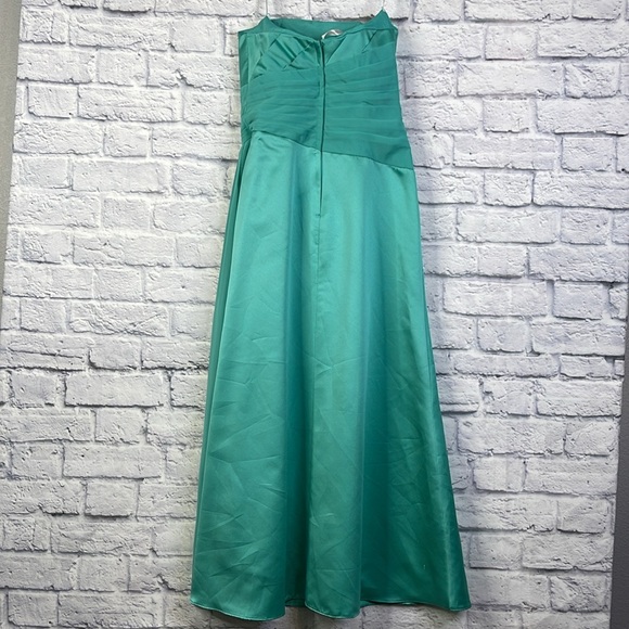 Davids Bridal Prom Formal Dress Women's Size 2 Spa Green Strapless Gown Long - Picture 8 of 16